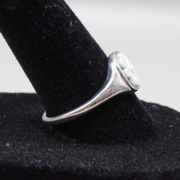 🌼 Pura Vida Cameo Flower Ring – Size 8 – Silver Tone Boho Bloom - Picture 2 of 5